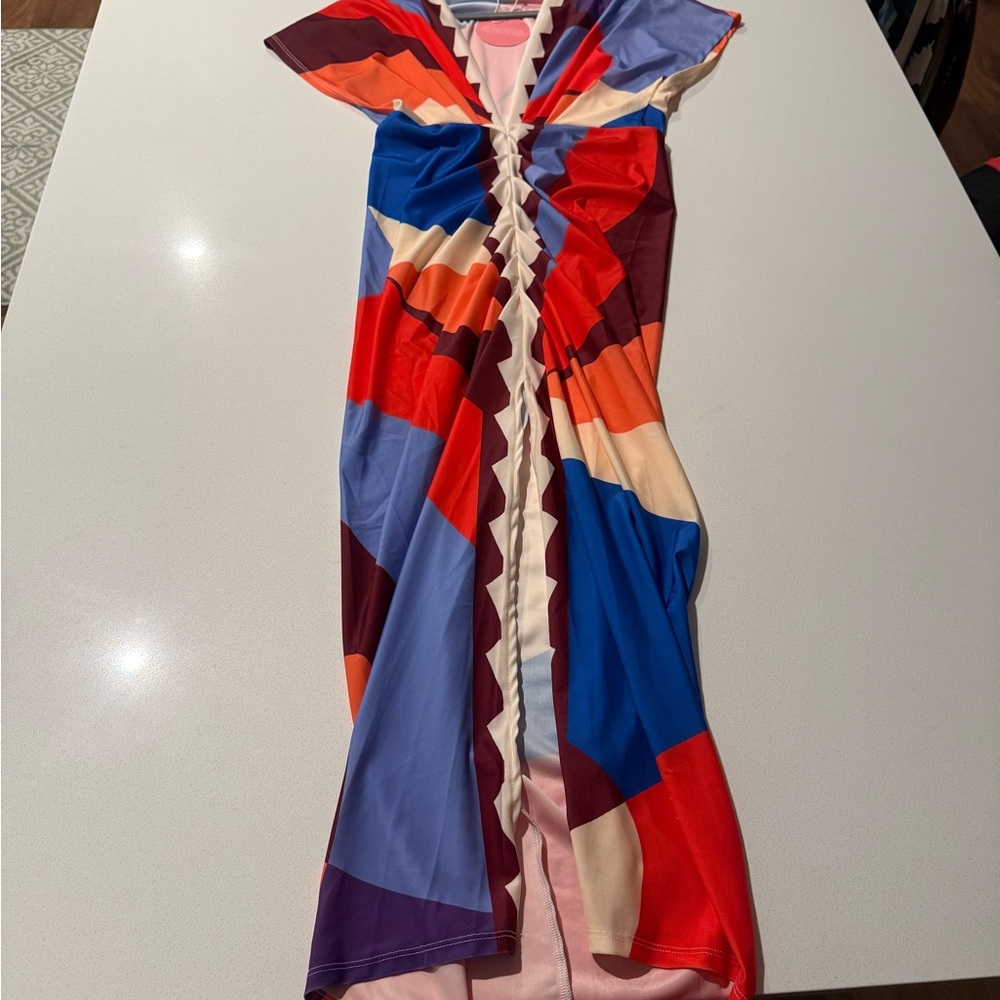 Lilys Kloset Colorblock Twist Front Maxi Dress - Multicolor